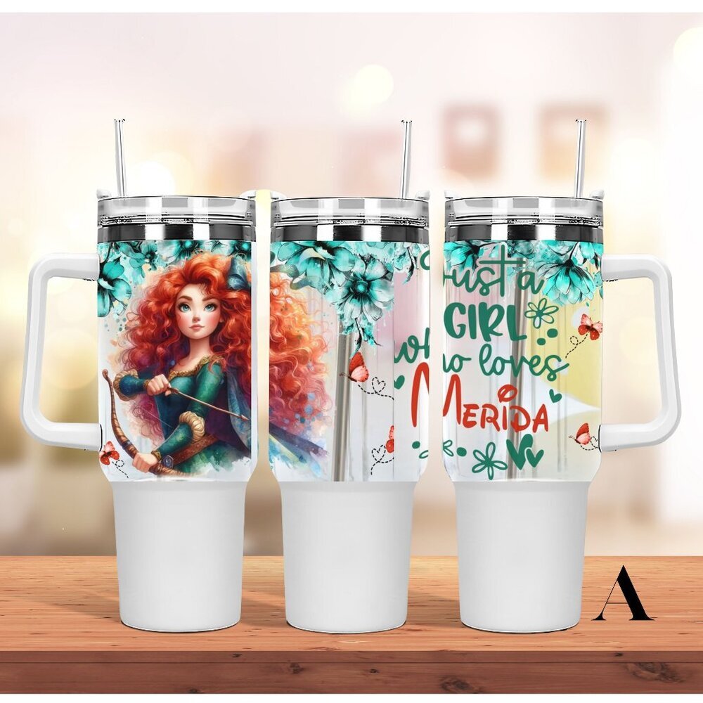 Disney Merida (Brave) 40 oz Tumbler/Water bottle/Mug with hand carry handle